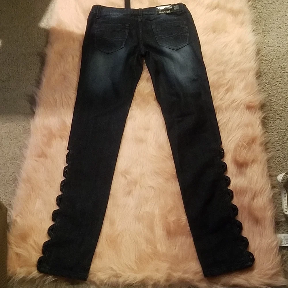 BLACK CRYSTAL BLUE JEANS - Picture 5 of 9